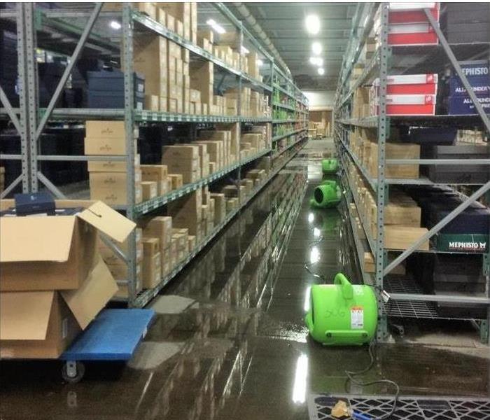 warehouse with flooding 